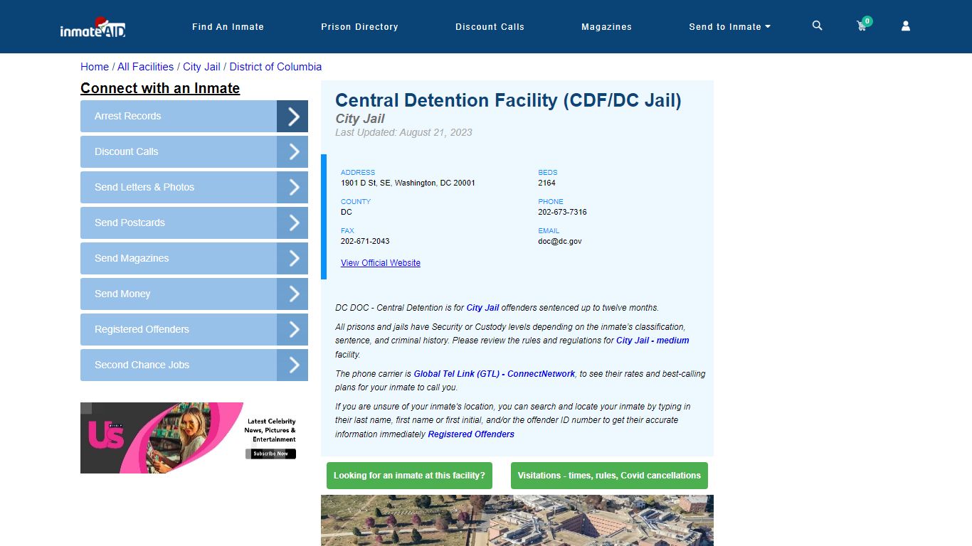 Central Detention Facility (CDF/DC Jail) | Inmate Locator